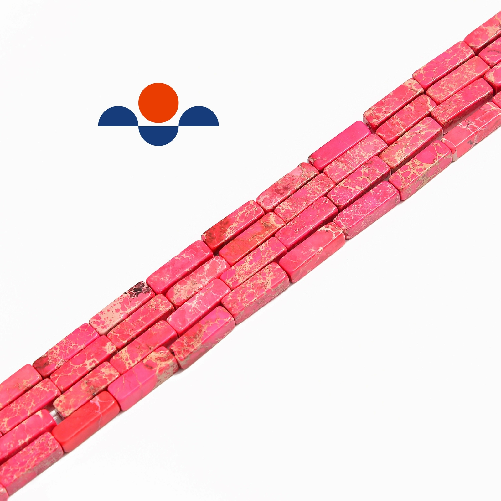 Red Sea Sediment Jasper Rectangle Tube Beads 4x13mm 15.5″ Strand