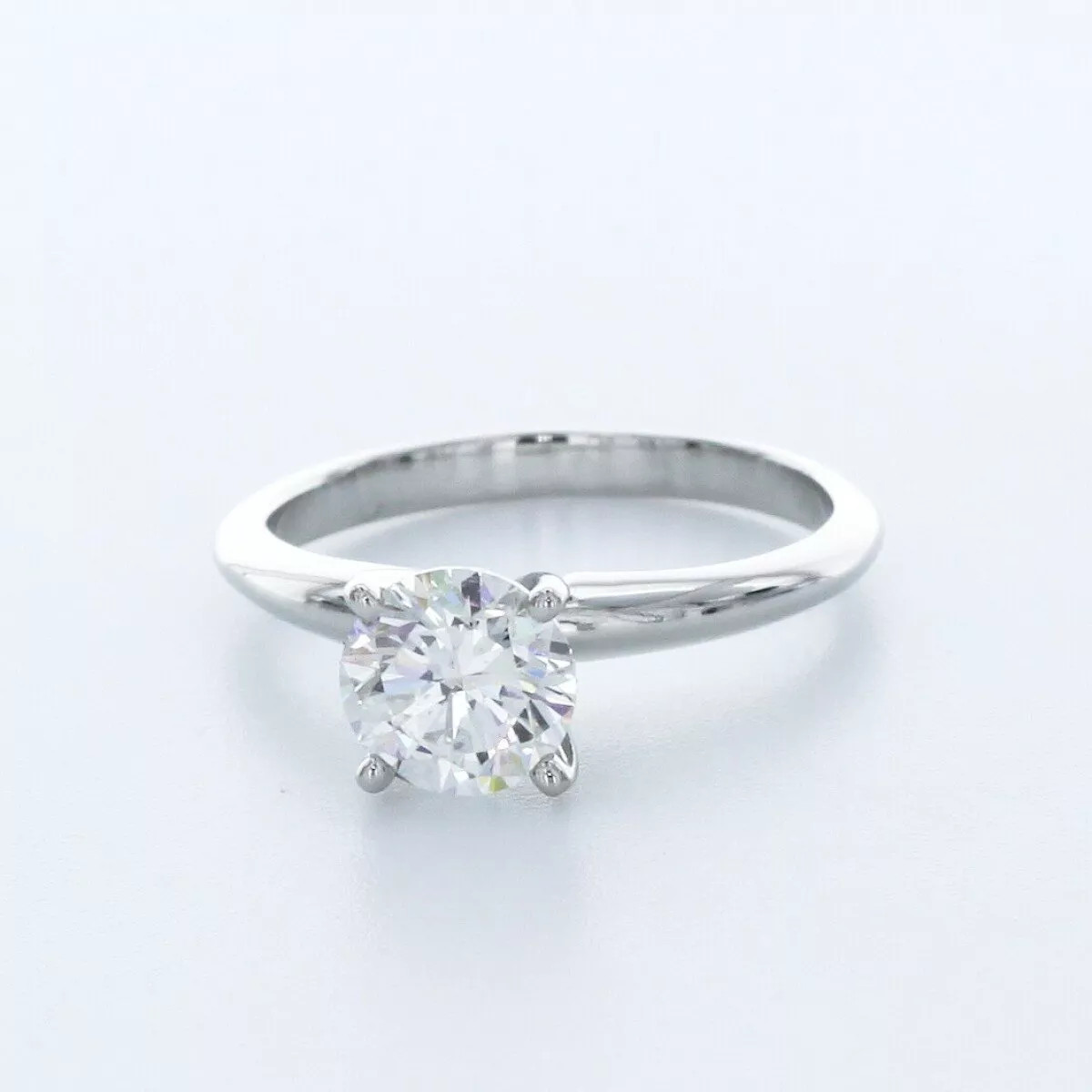 Solitaire Engagement Ring Platinum Classic Round 1.06 CT Lab-Grown Diamond D VS1