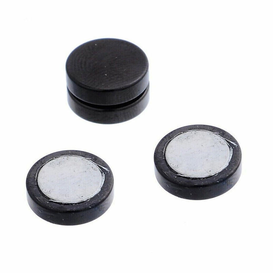 Men Women Magnetic Stainless Steel Stud Earrings Ear Plugs Non-Piercing Clip On