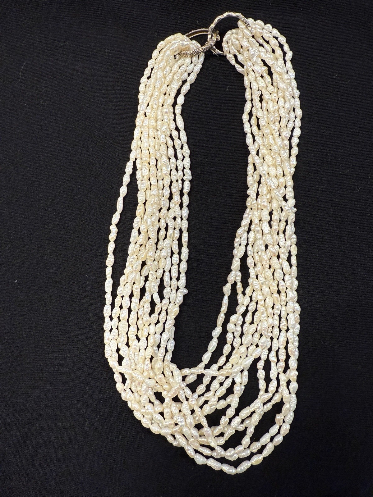 Vintage Freshwater Pearl Multi-Strand Necklace Sterling Silver