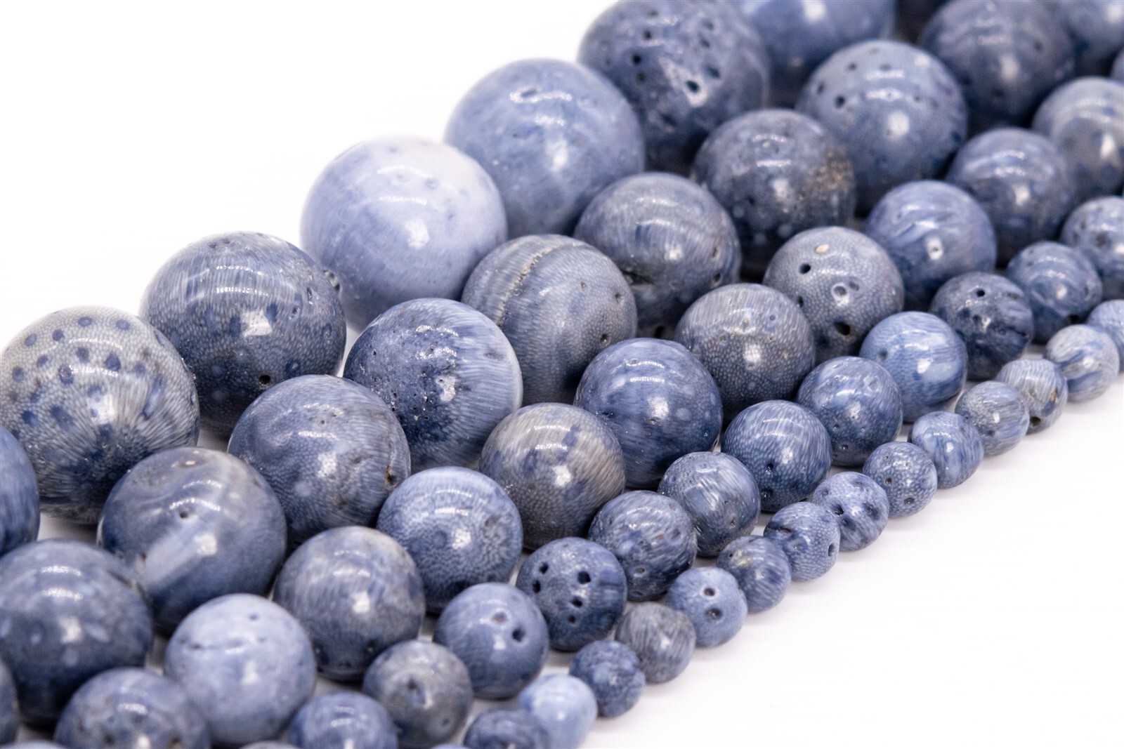 Genuine Natural Blue Coral Beads Grade AAA Round Loose Beads 4/6/8/10/11-12MM