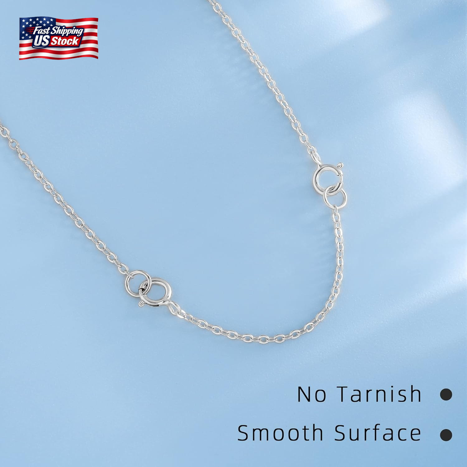3 Pcs 925 Sterling Silver Necklace Extender Silver Chain Extenders for Necklaces