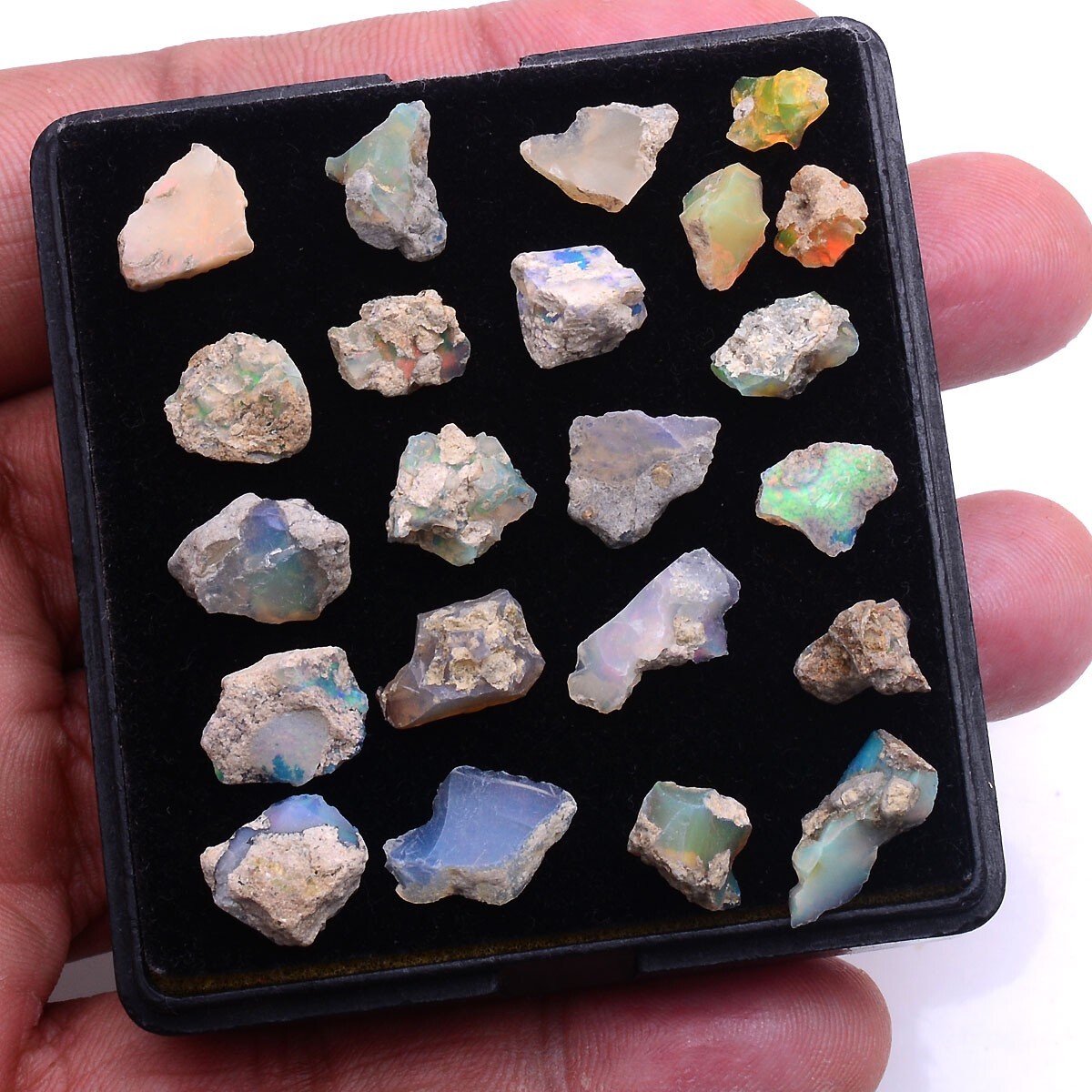 21 Pcs Natural Ethiopian Opal Rough 7mm-13mm Untreated Stunning Loose Gemstones