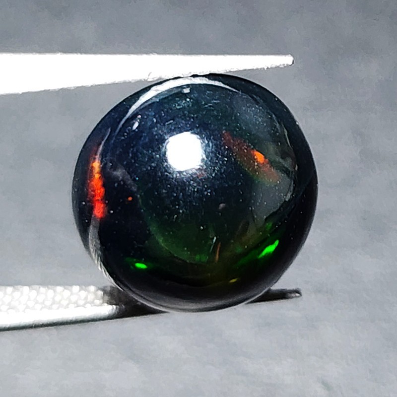 Natural Ethiopian Welo Honeycomb Black Opal Round AAA Fire Loose Gemstone 4.85Ct
