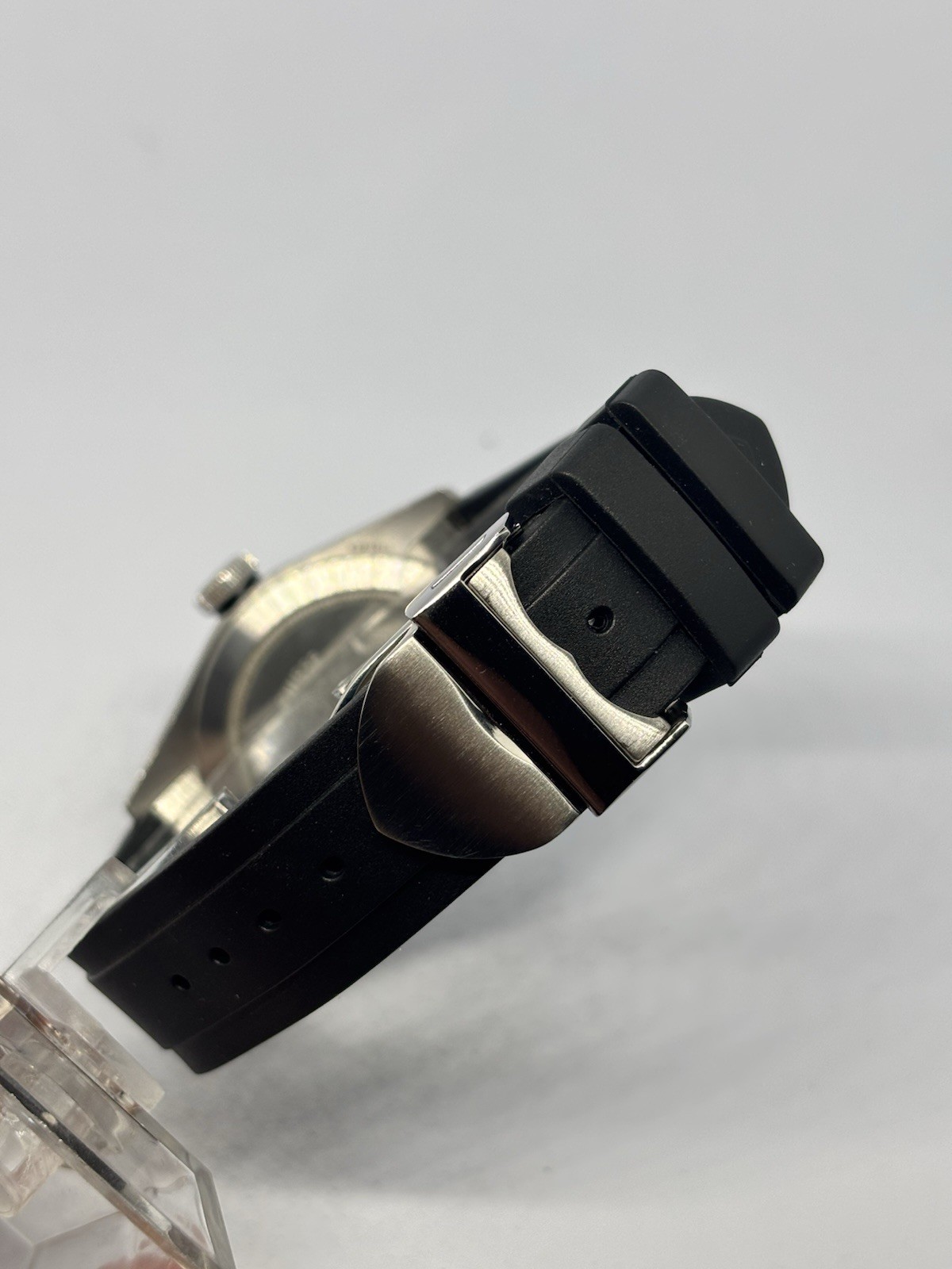 Rubber Watch Strap For Tudor Black Bay 41 22mm 12mm Black Deployant Clasp