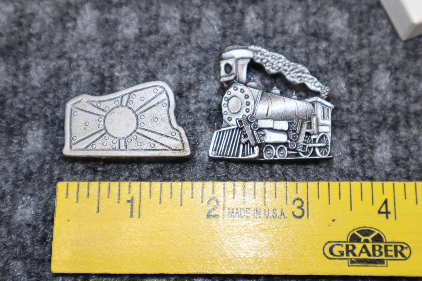 Vintage Torino Pewter Train Engine 3 in 1 Broach Earrings Necklace Trinket Box