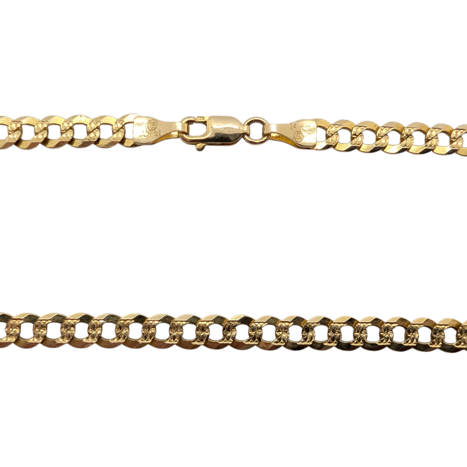 14K Gold Curb Chain Necklace 12.2g 51cm Classic Yellow Gold Chain