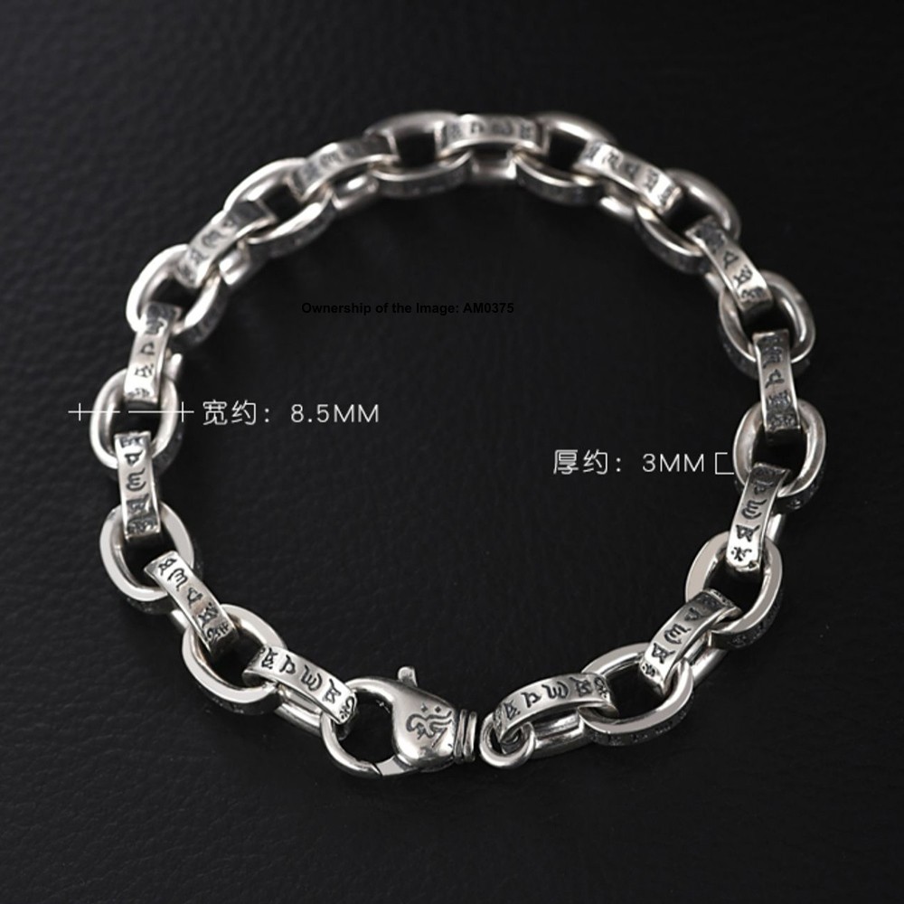 Real S925 Sterling Silver Bracelet 8mm Oval Link Bracelet Women Men 7.1-8.7inch