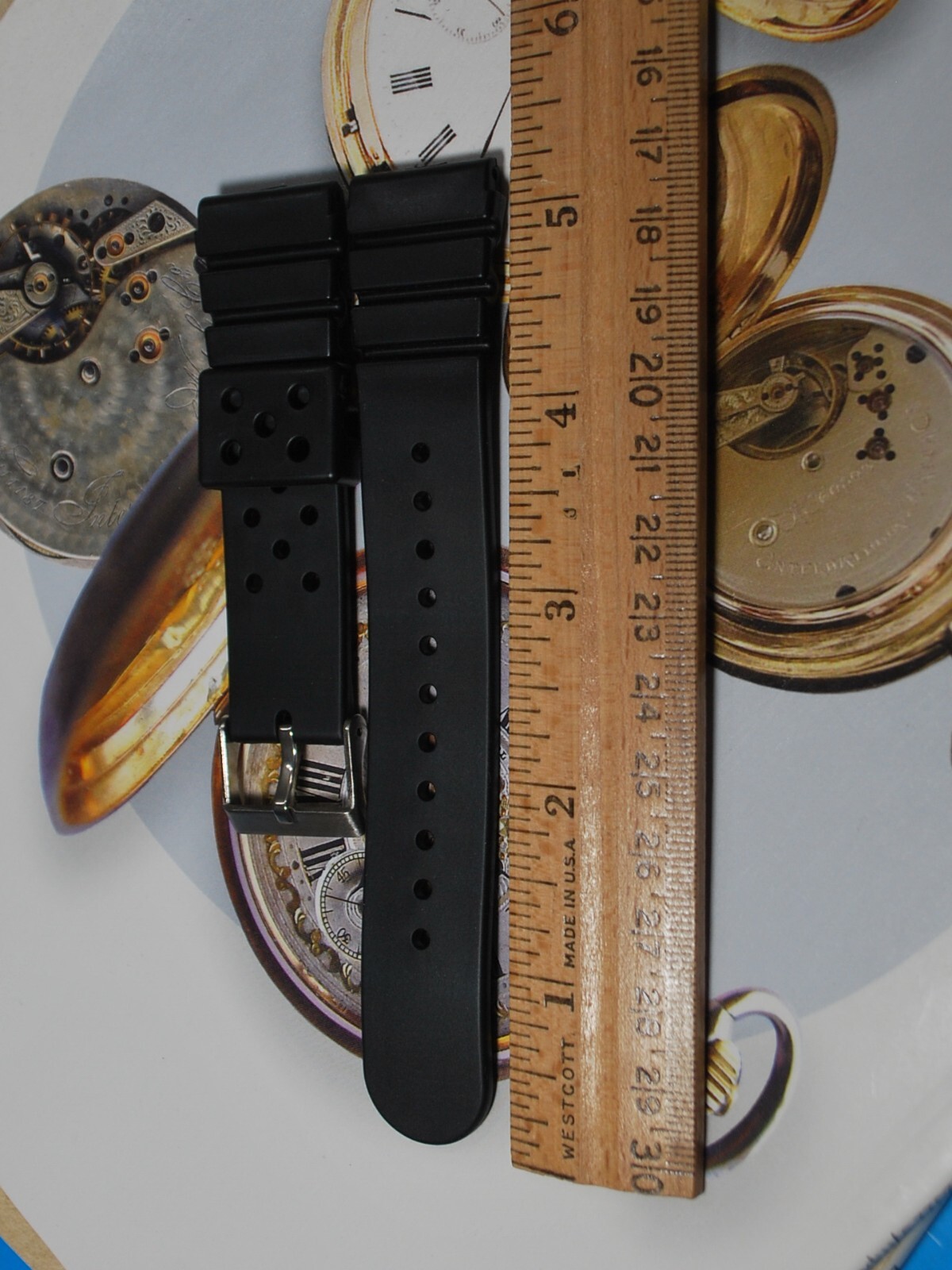 New 22mm Black Rubber Men’s Watch Band for Casio, Seiko Diver Watches