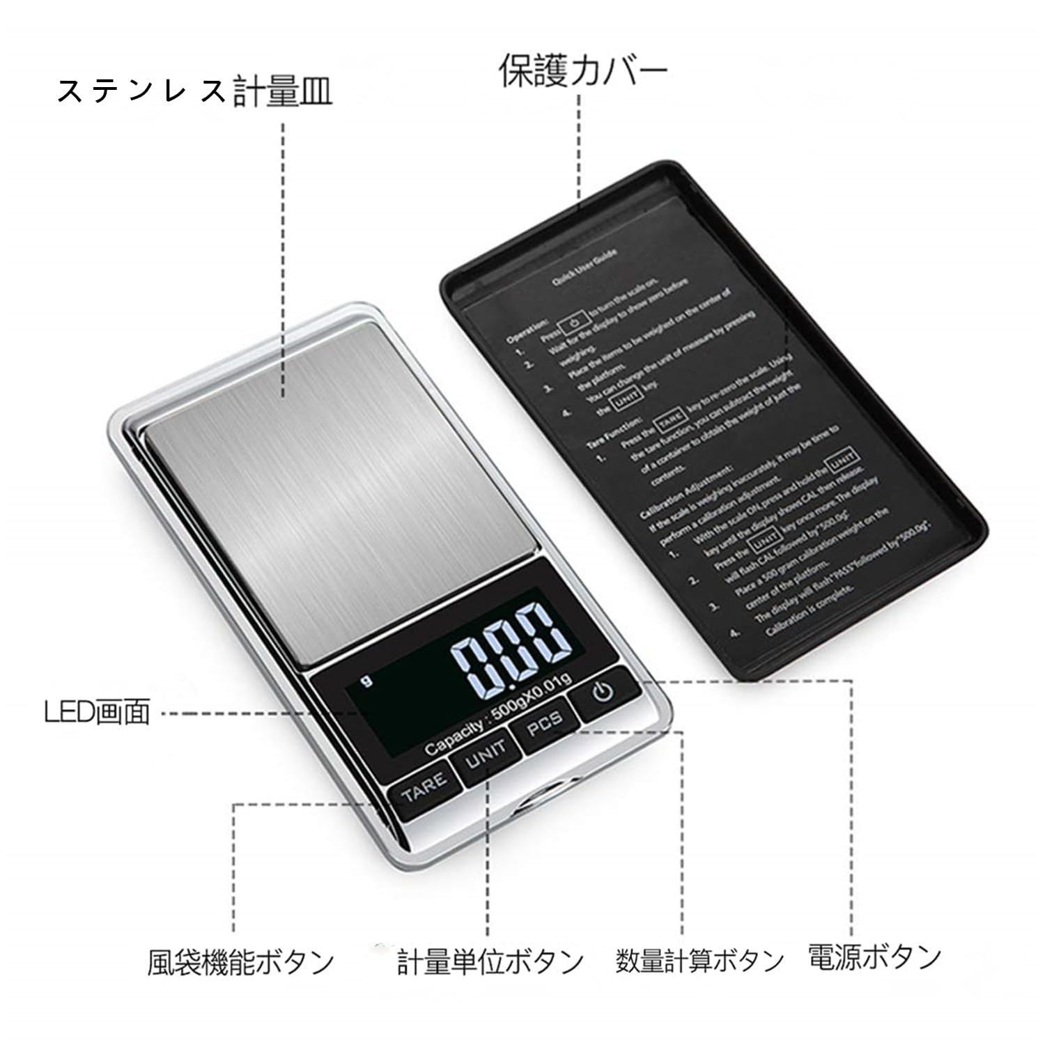 Pocket Scale, 0.01g increments, 0.05g-500g precision [2025 Latest Model] Portabl