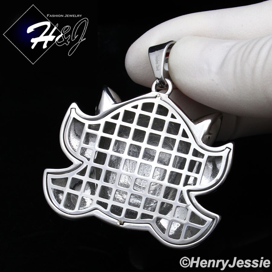MEN Stainless Steel Black/Red 3D HIPHOP SHADOW Cartoon Pendant*P153
