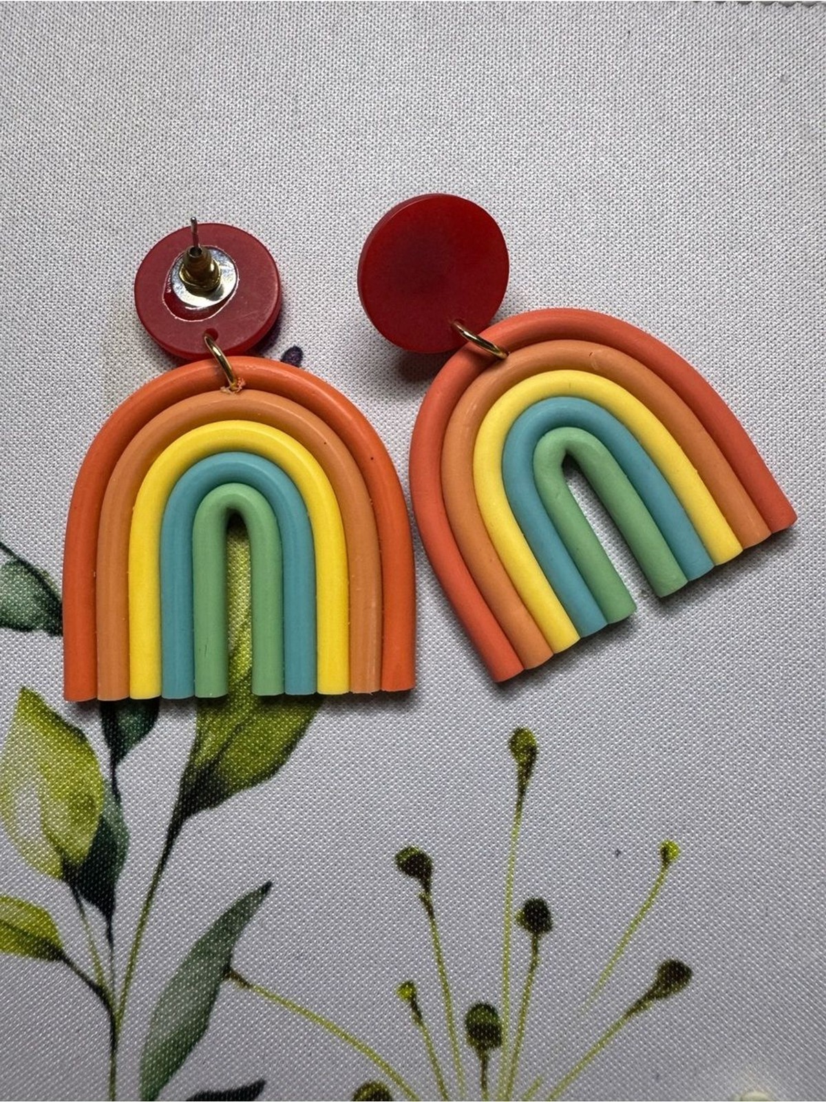 rainbow arch dangle earrings