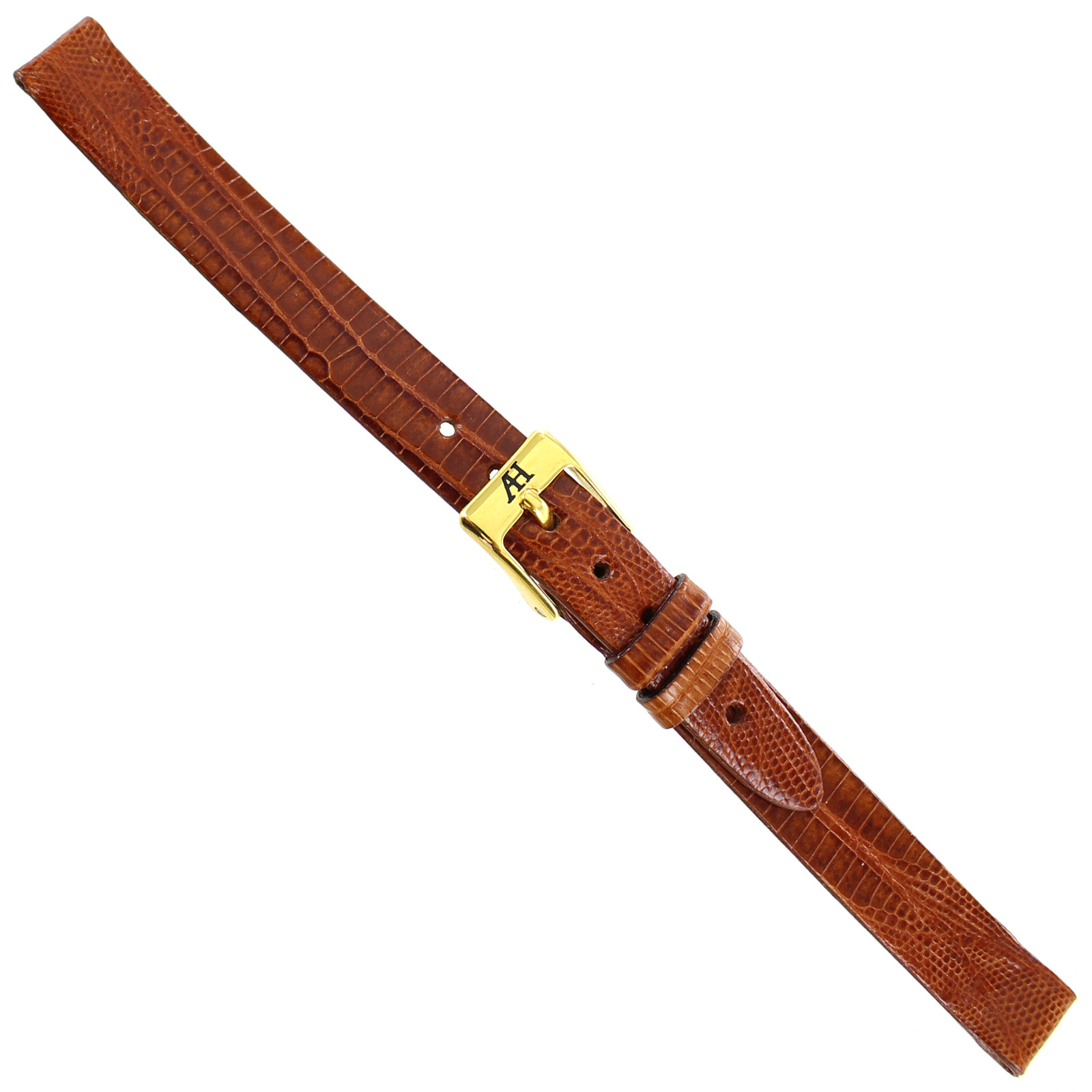 10mm Alfred Hammel Honey Tan Flat Genuine Teju Lizard Ladies Watch Band Reg 0040