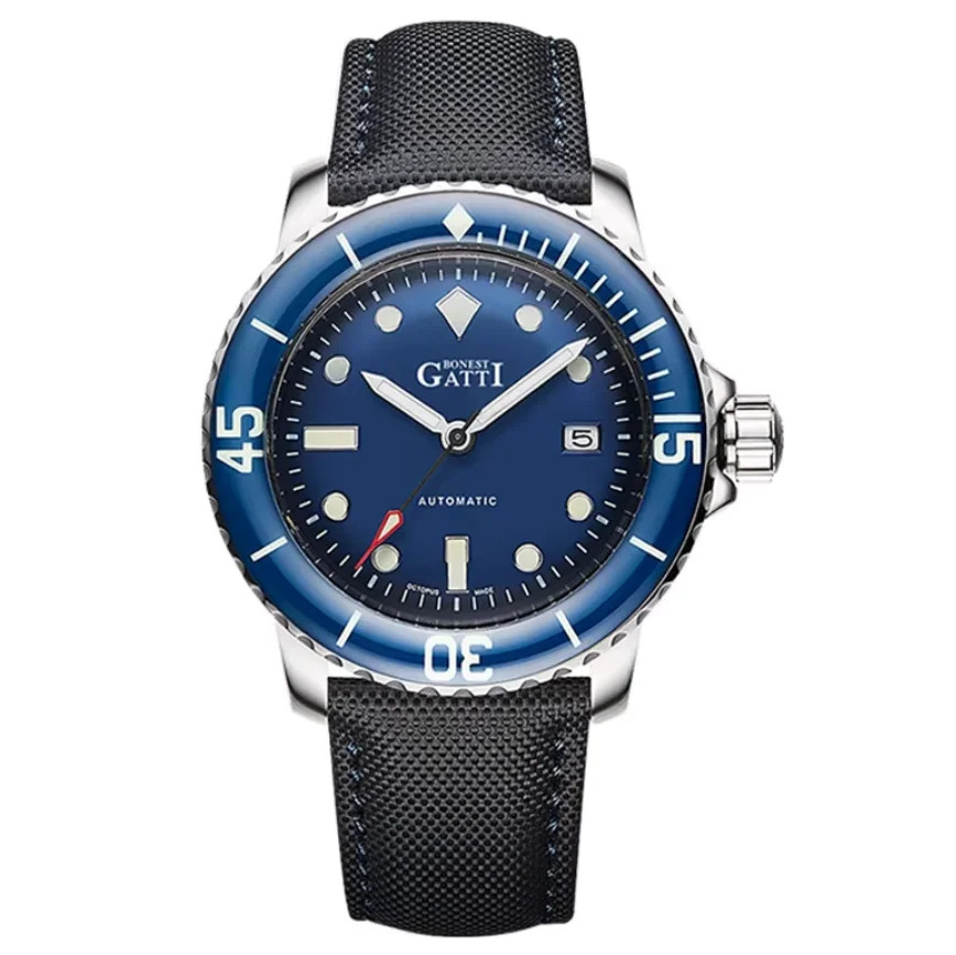 BONEST GATTI Automatic Watch Sport 44mm Mechanical Wristwatch Diver 20ATM 200m
