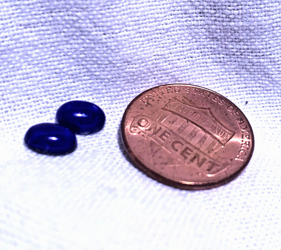 Lapis Lazuli polished cabochon flat back 5 x 7mm (pair)