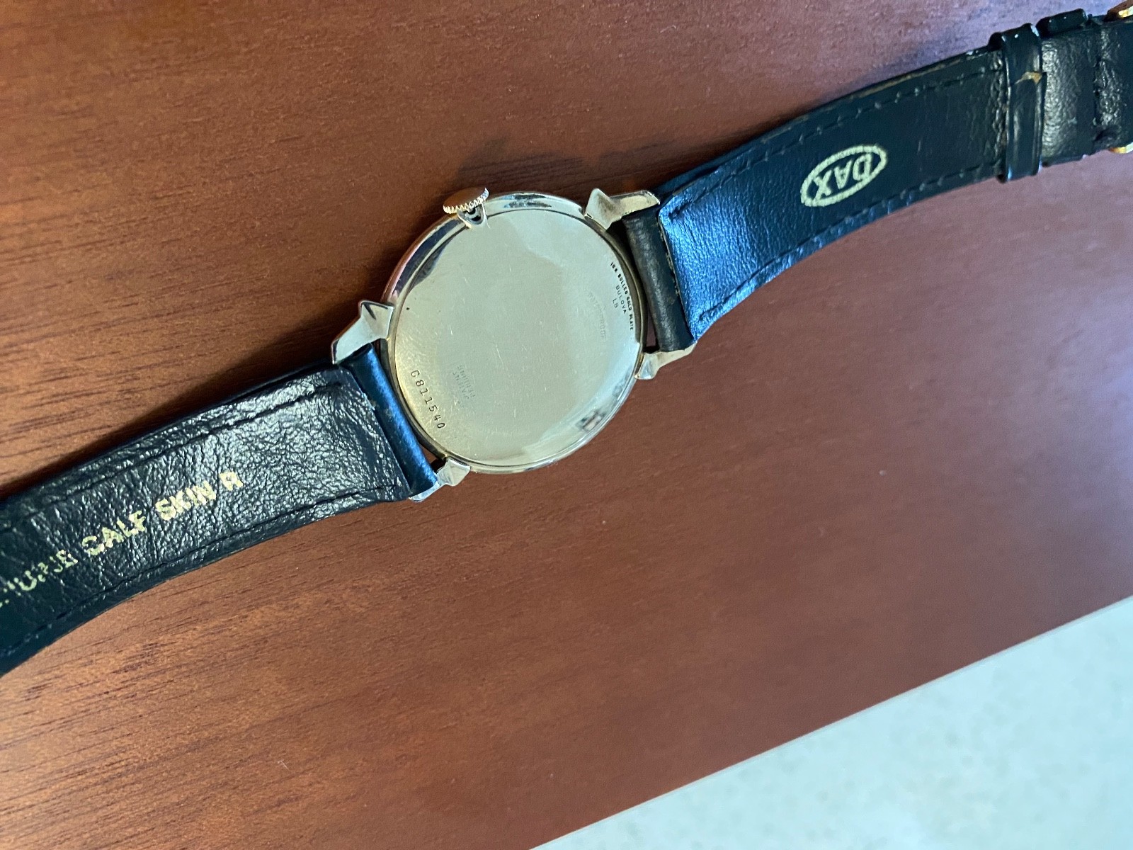 1958 Bulova Cal. 10BP 23 Jewels Manual Wind Black Textured Dial 10K RGP