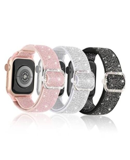 Stretchy Bling Band 38mm/40mm/41mm/42mm(Series 11 10) Black, Silver White, Pink