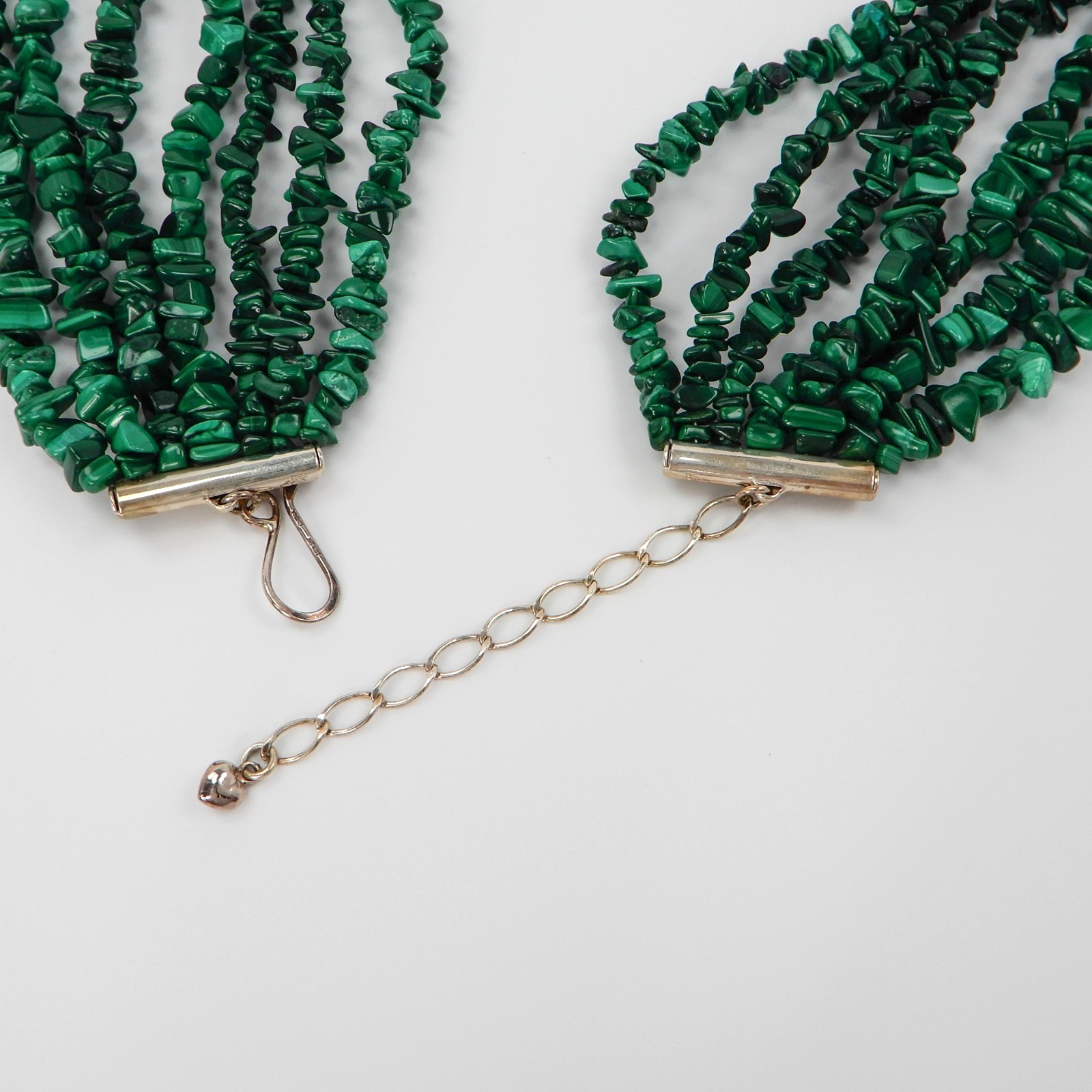 Mine Finds By Jay King 7 Strand Genuine Malachite Waterfall Necklace 18-21”