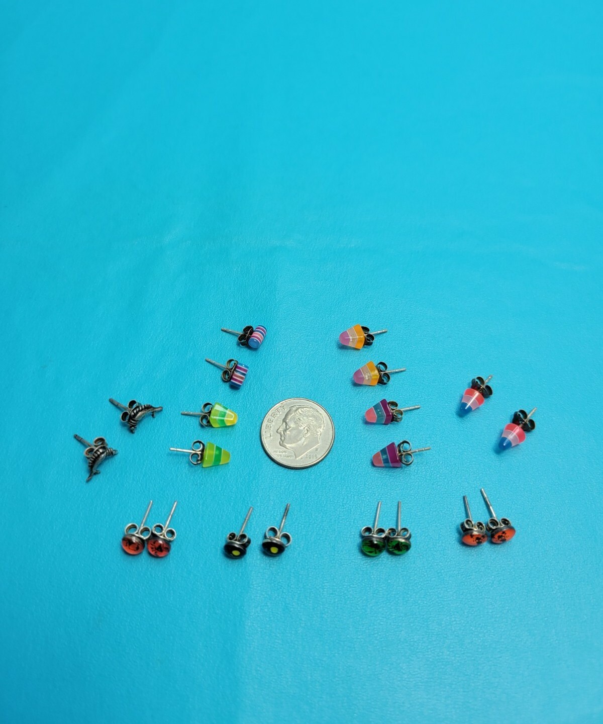 Darling Vintage 90’s Sterling Silver Multi Color Earrings Cone Barrel Choose NOS
