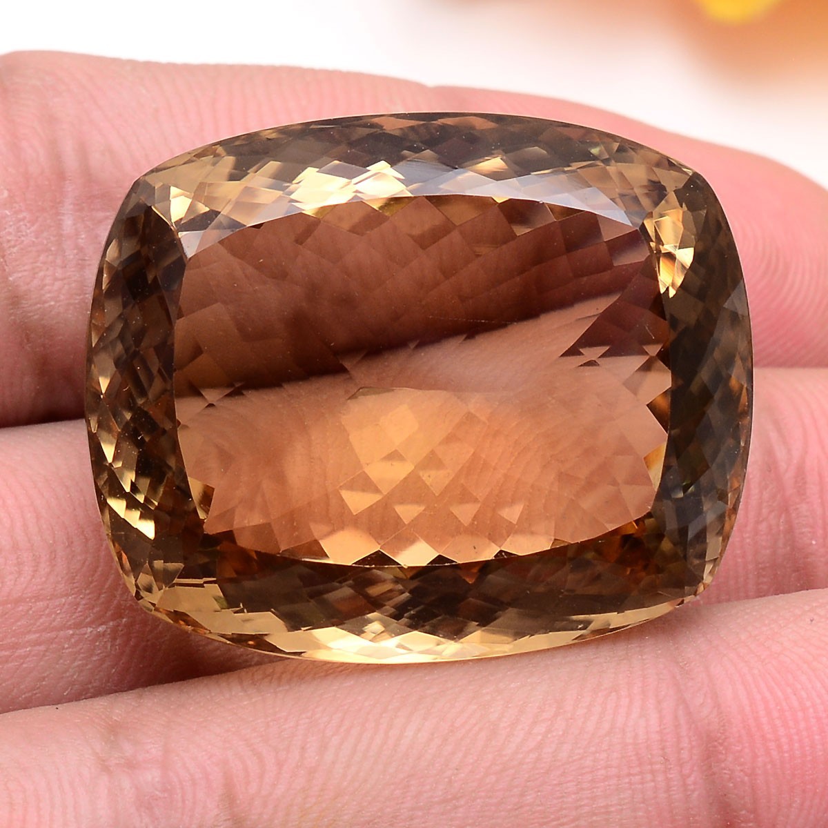 96.17 Cts VVS Natural Citrine Cushion Cut Hi-Grade Certified Untreated Gemstone