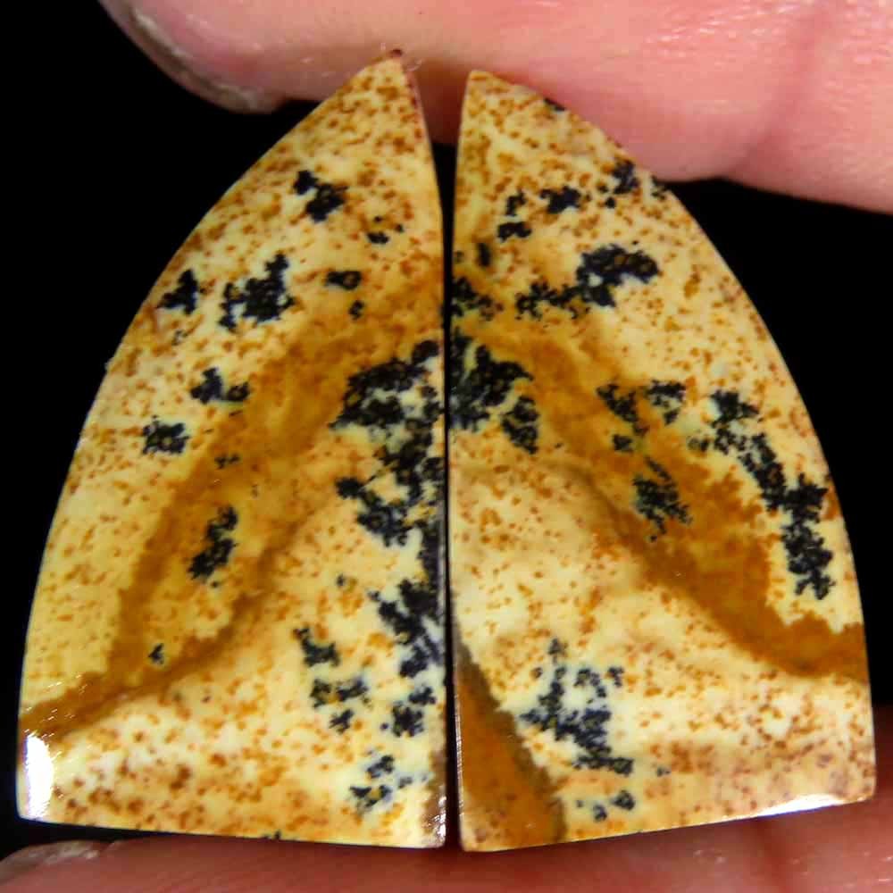 20.20Cts.100% Natural Designer Picture Jasper Fancy 16x21x4mm cab Pair Gemstone
