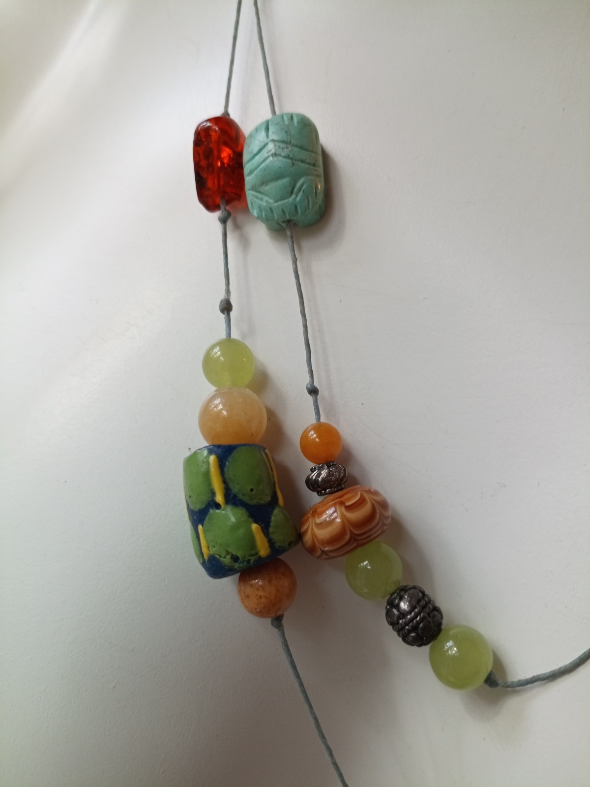 VNTG Artisan African Necklace with Various Beads&Gemstones. Read All Description