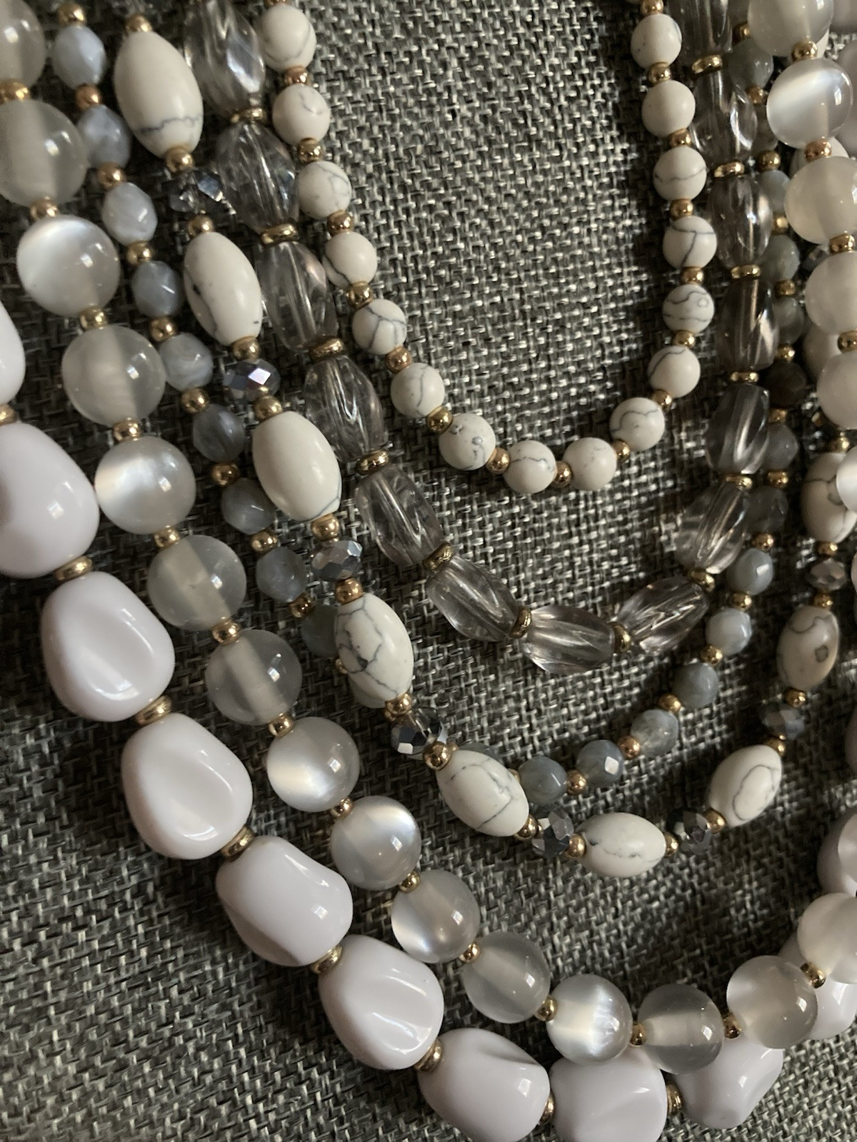 3 Charming Charlie Necklaces Yellow/Gray/White, Black/Gray, White Fashion Jewels