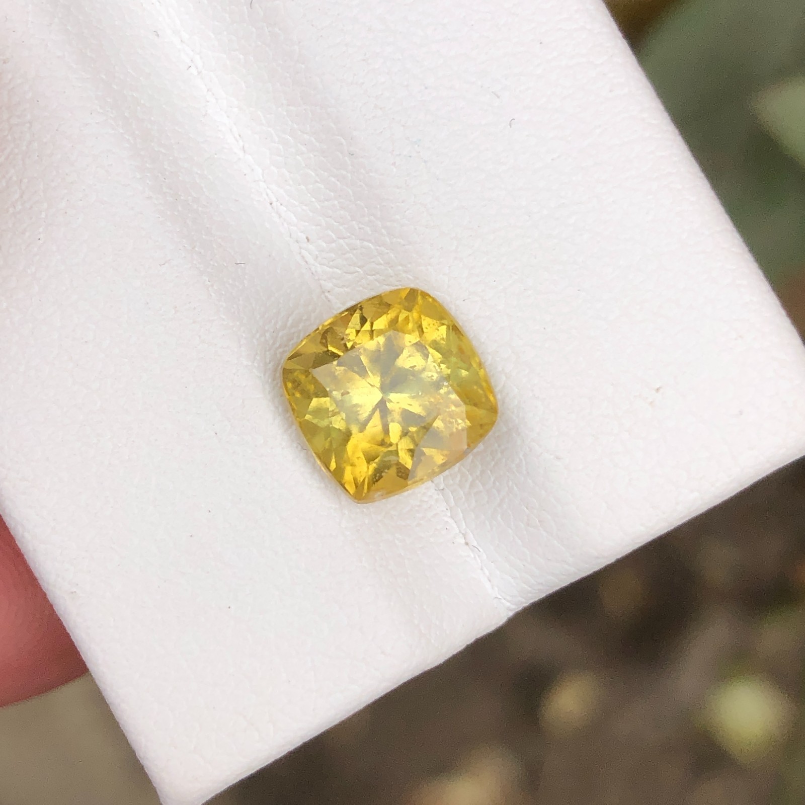 Natural 3.00 CT Yellow Tourmaline From Afghanistan Cushion Cut Loose Gemstone