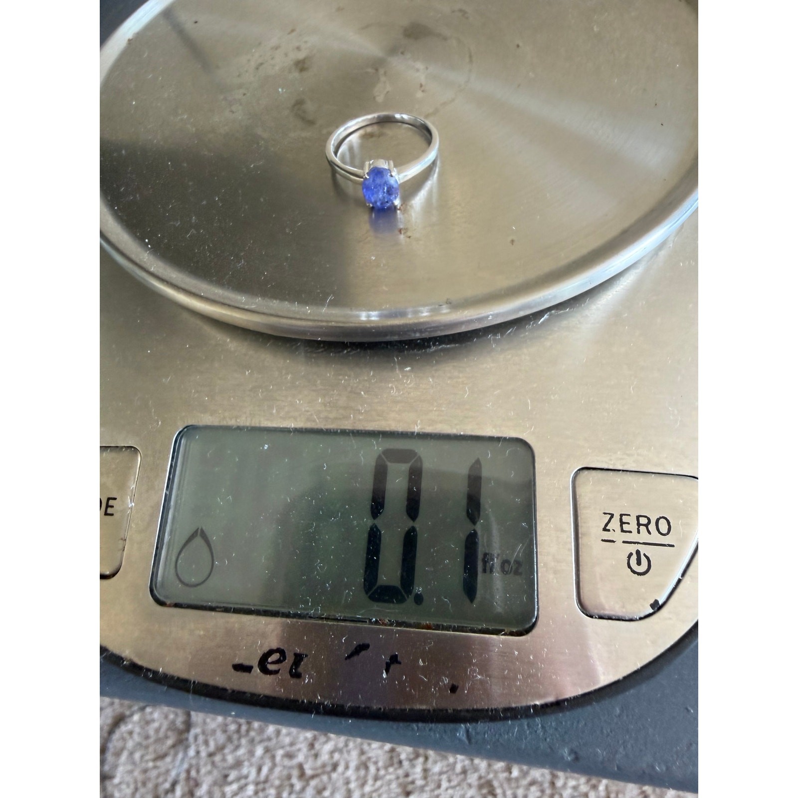 Stamped 925 Sterling Silver Natural Tanzanite Ring size 8