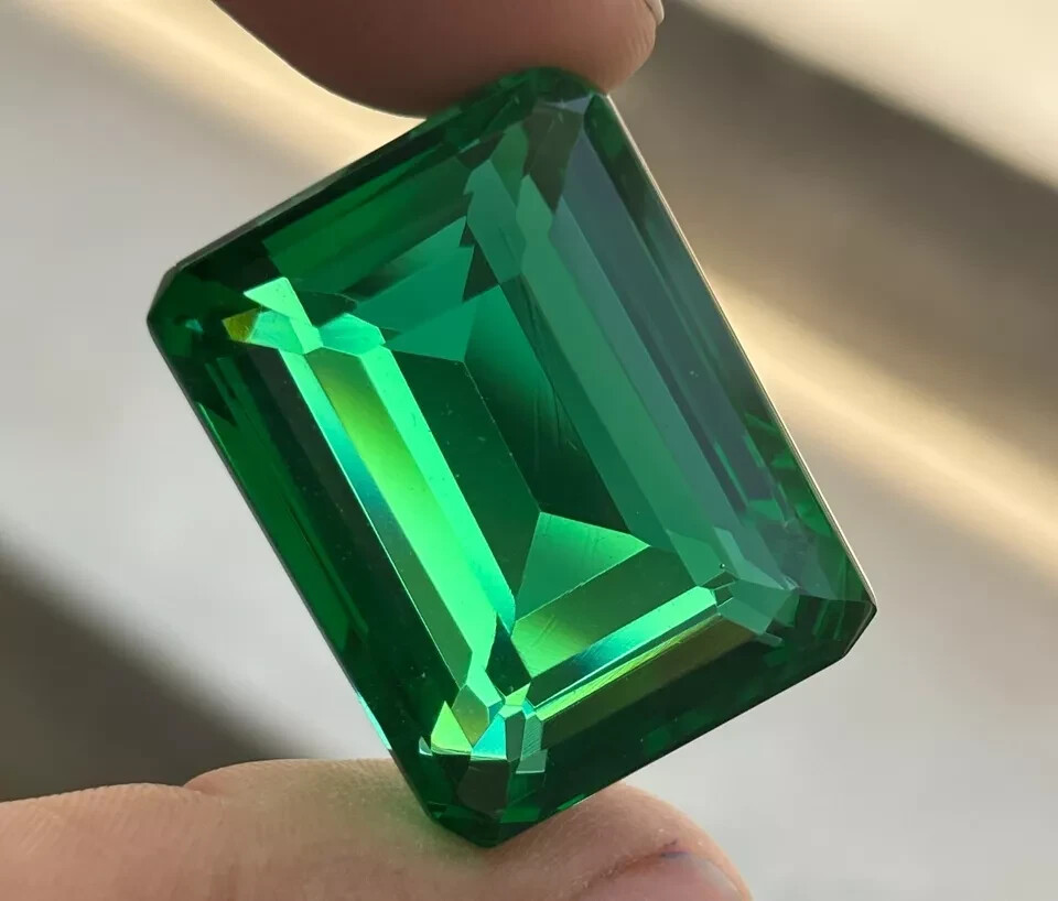 AAA+ Green Emerald 7.05 Ct. Emerald Cut Loose Gemstone Ring for Gift Women/Her