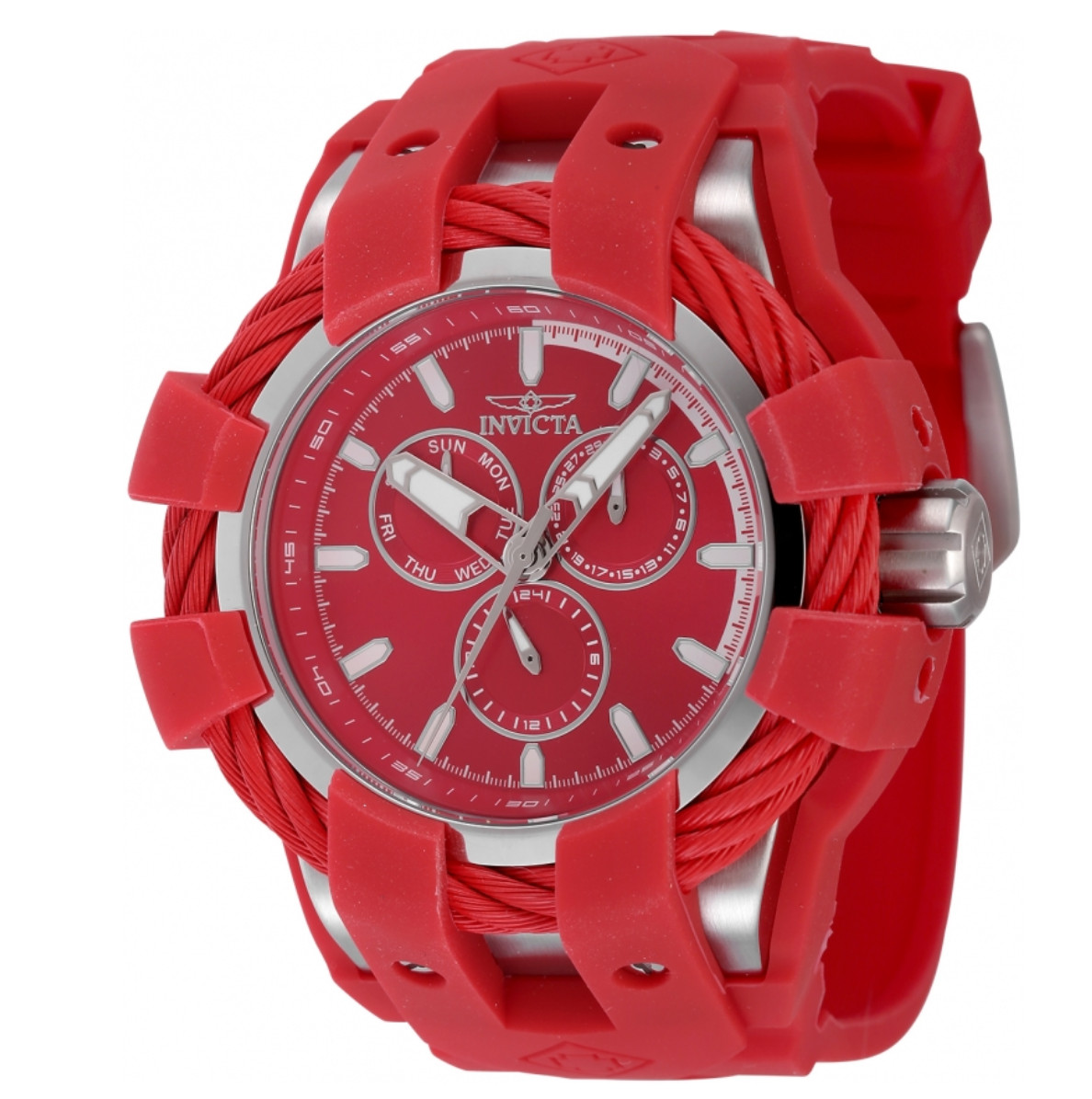 Invicta Bolt Shock Ultra Red Men’s 50mm Multifunction Date Quartz Watch 47839