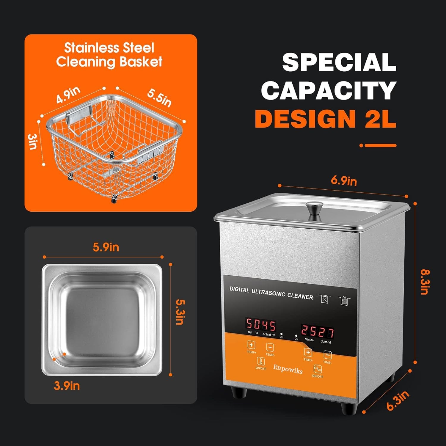 Ultrasonic Cleaner 2L, Digital Ultra Sonic Parts Cleaner with Heater & Timer …