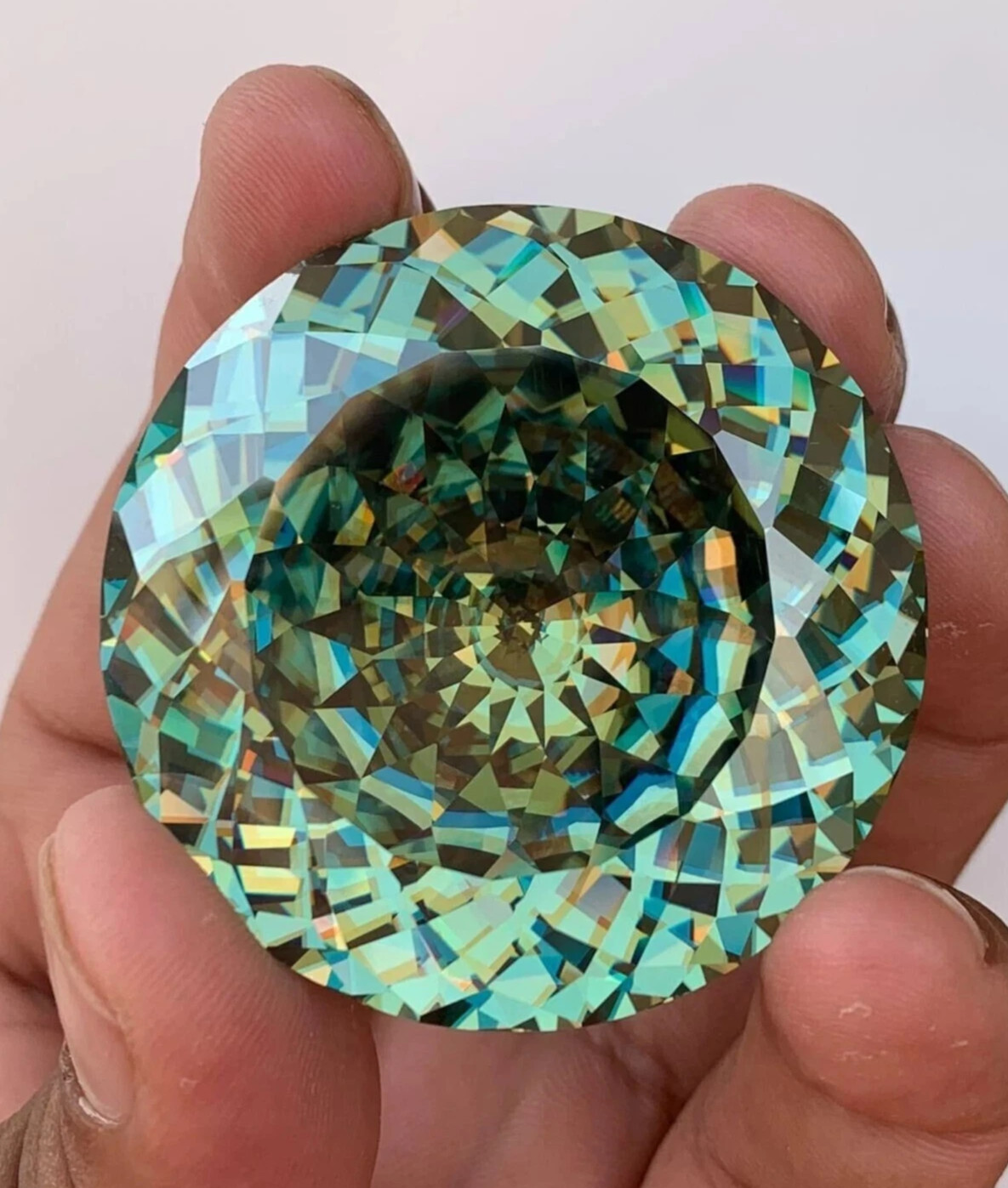 Blue-Green 40.7 Ct Certified Natural Sapphire Sri Lanka Round Cut Loose Gemstone