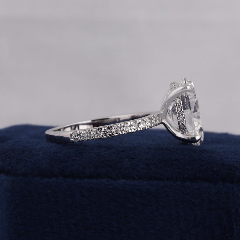 Classic Solitaire 2 CT Oval cut Moissanite 14K White Gold Ring Gift For Her