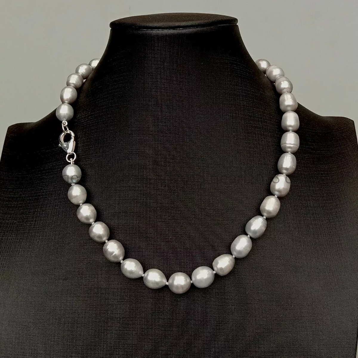 Natural White Black Gray Pink Purple Rice Cultured Pearl Necklace Silver Clasp