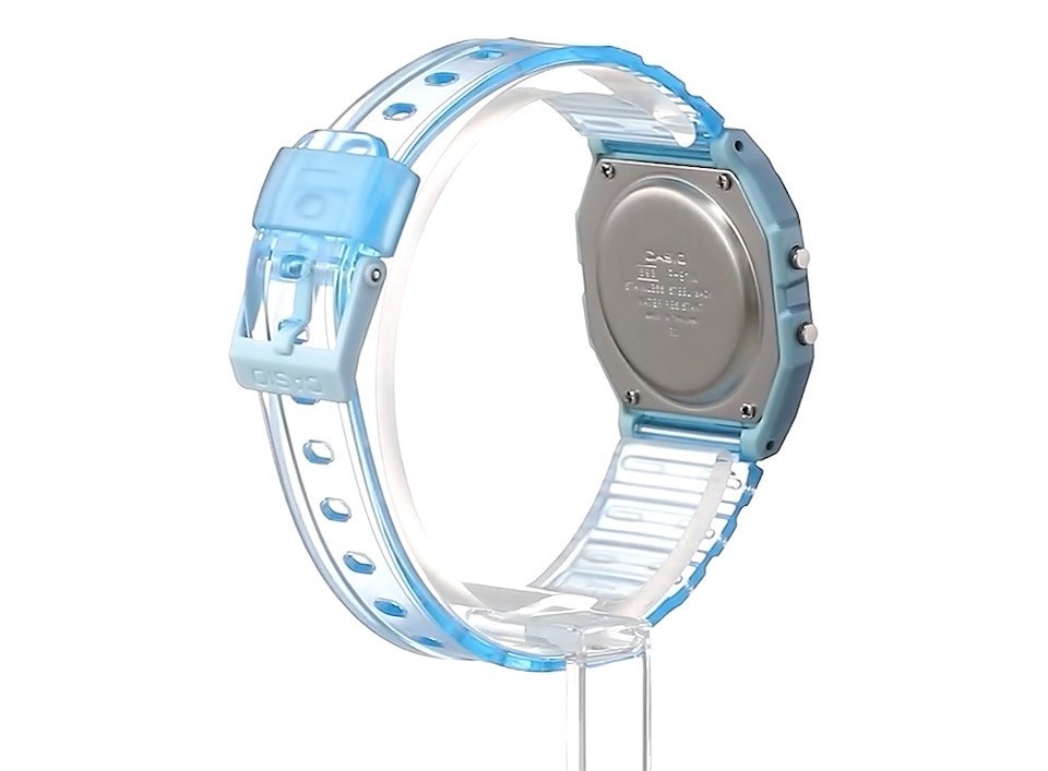 CASIO F-91WS-2JH Classic Digital Watch Blue Transparent Skeleton Japan New