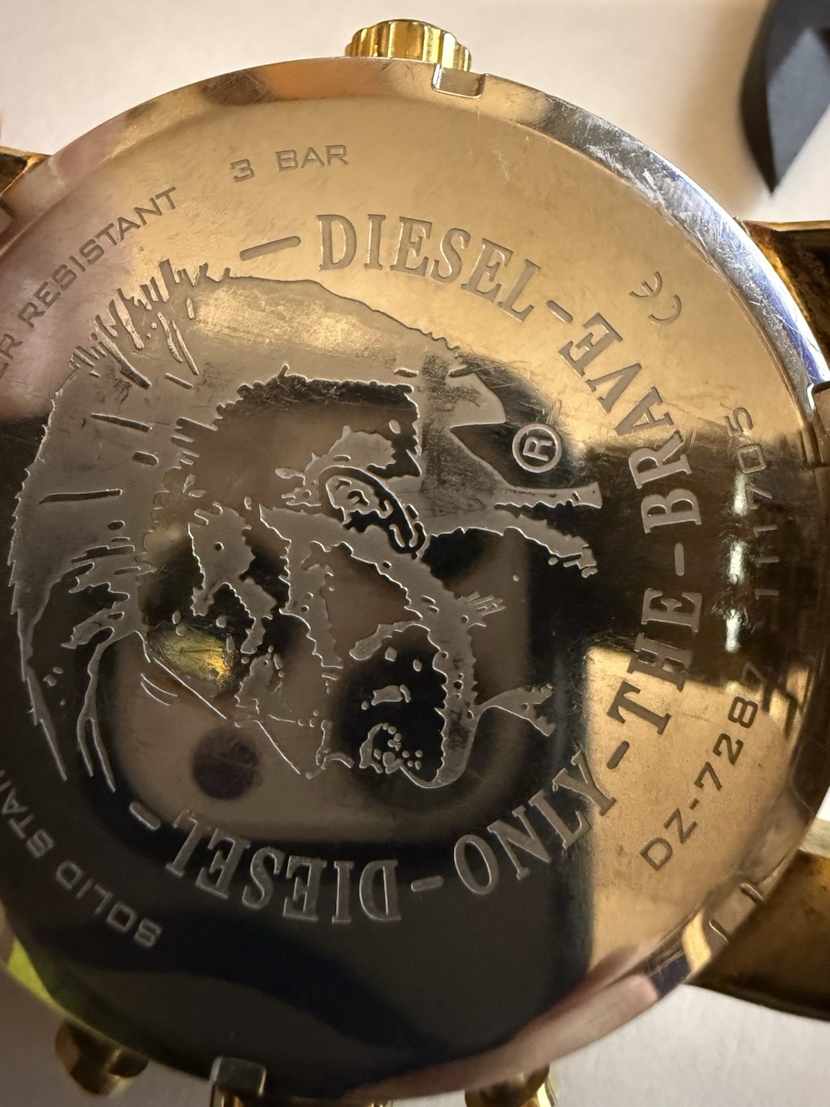 Diesel Little Daddy DZ7287 Oversized Chronograph Gold 51mm Dual Time +Links