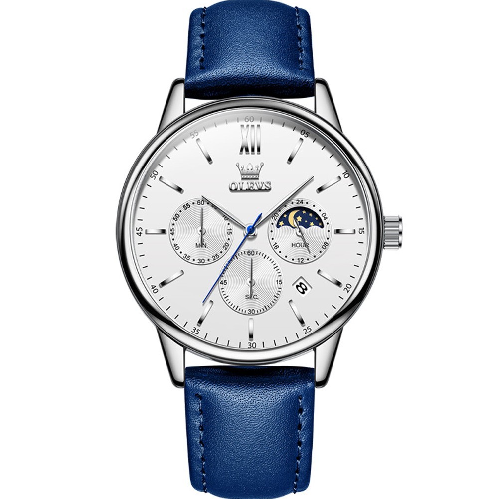 OLEVS 2922 Luminous 3ATM Waterproof Man Present Leather Classy Hand Quartz Watch