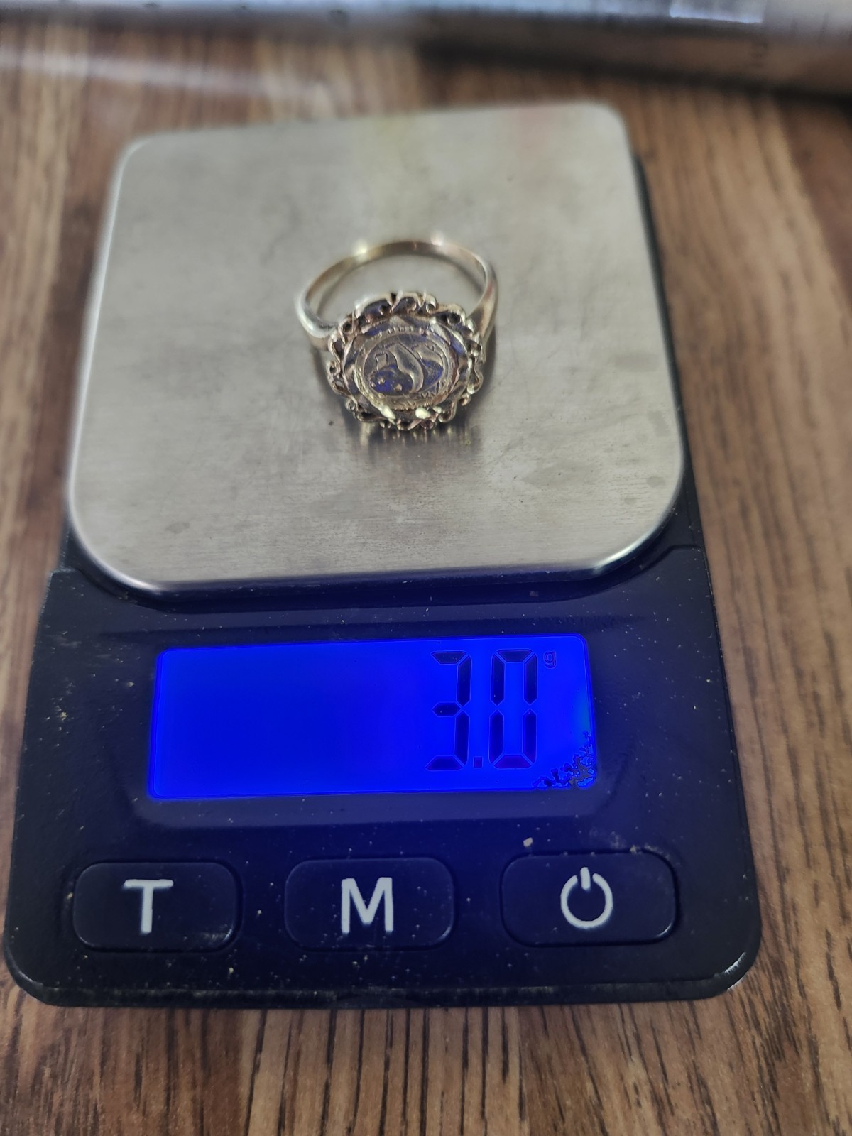 10kt Yellow Gold Vintage 1983 Chinese Panda Coin Ring 3 grams Size 6.5