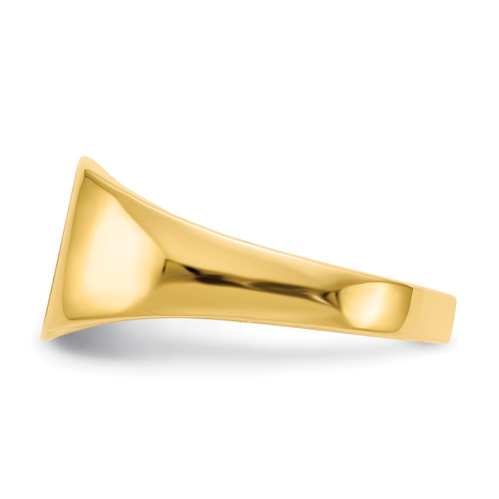 14k Yellow Gold 9.0×8.5mm Cushion Closed Back Signet Men’s Ring Size 7