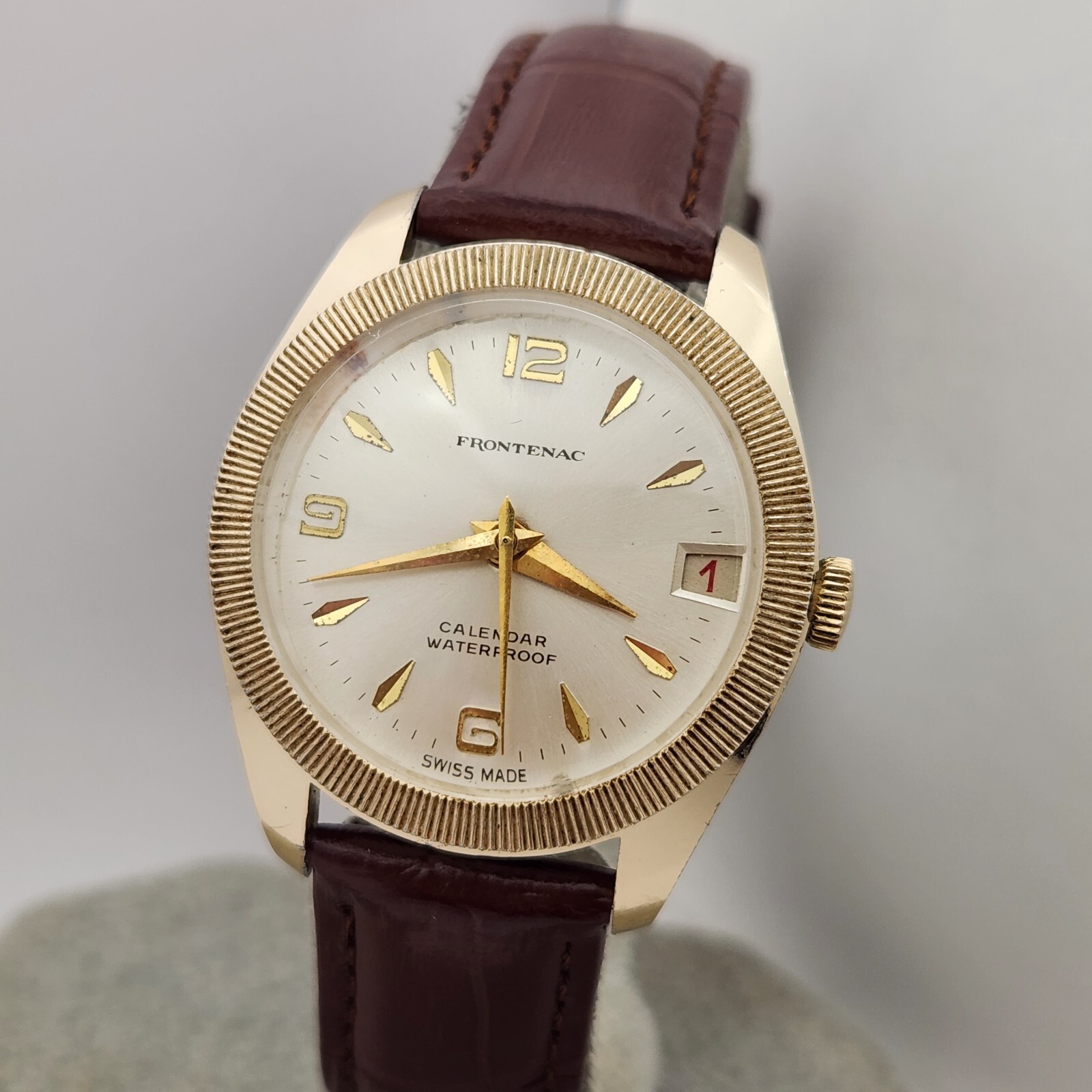 Vintage FRONTENAC men’s manual winding watch Date Baumgartner 866 swiss 1970s