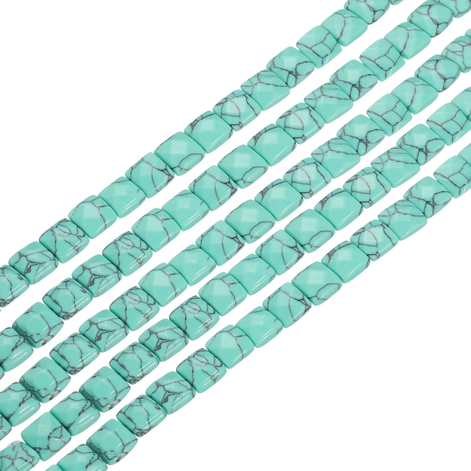 50 Pack Natural Stone Beads, 8mm Turquoise Stones, Blue