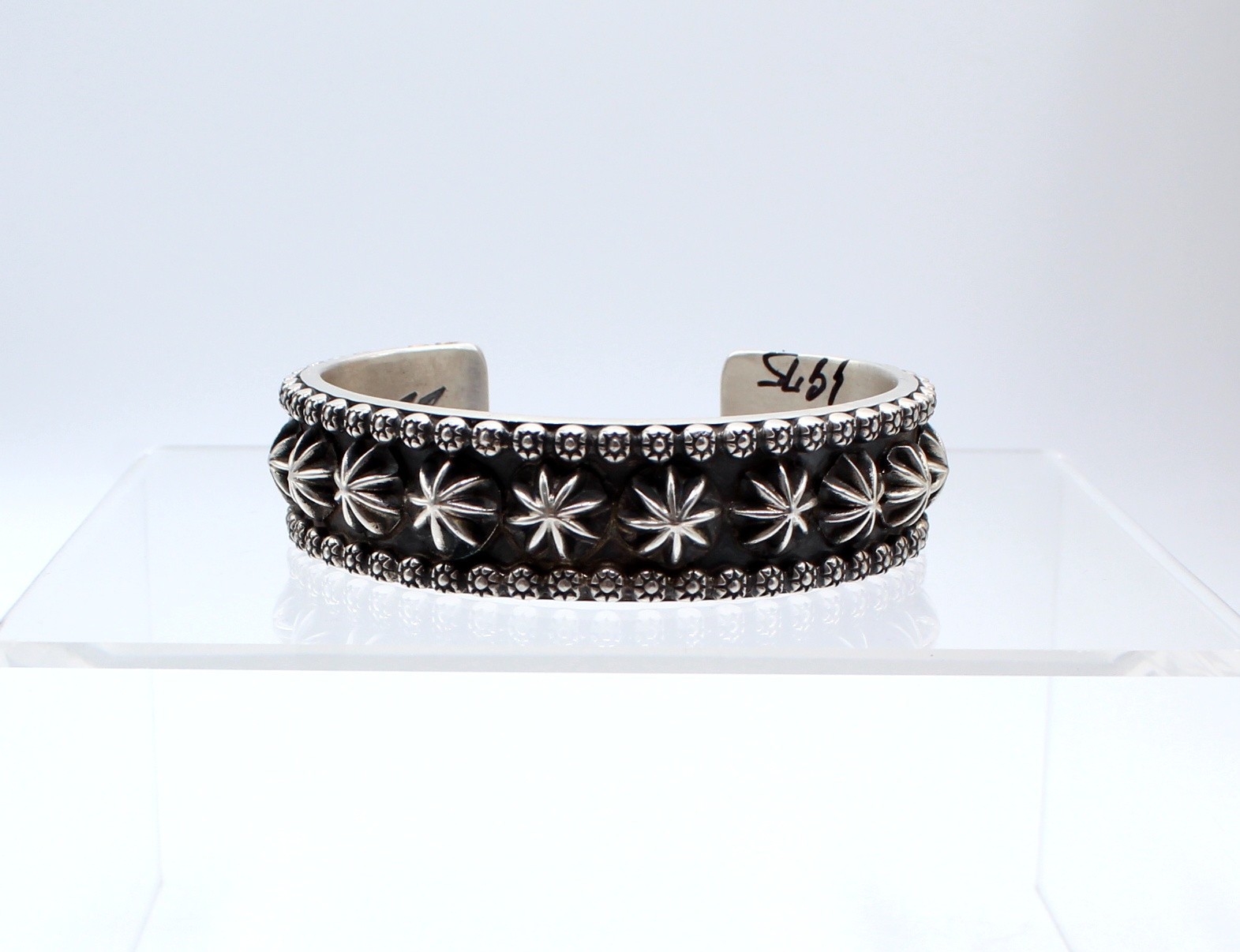 Marc Antia Native American sterling silver star studded cuff 140g