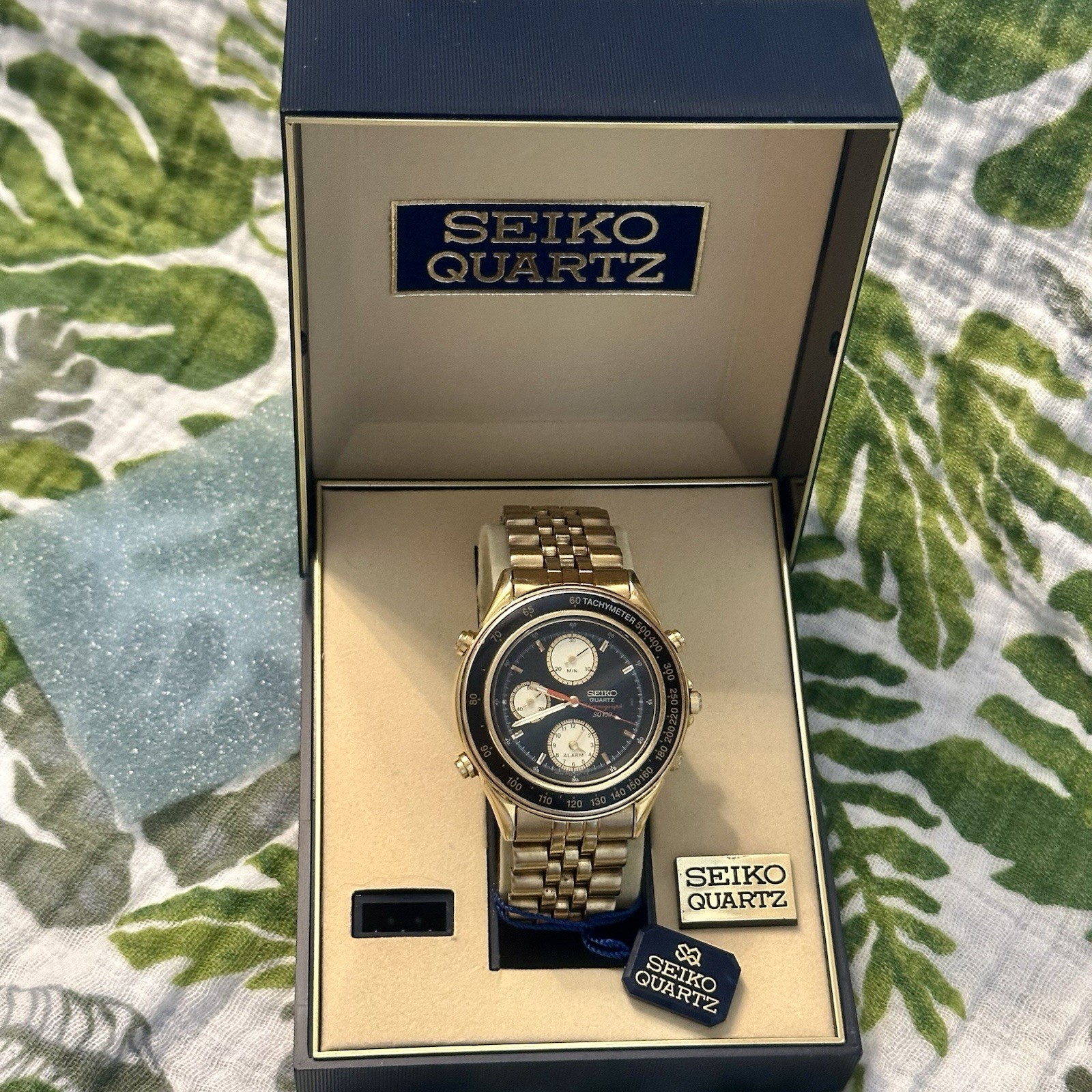 * Seiko 7T32-6B50 SQ 100 Quartz Alarm Chronograph Mens Wrist Watch in Box