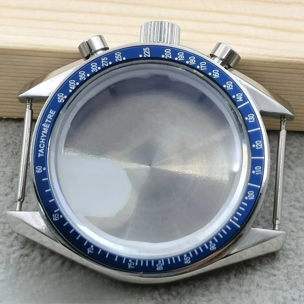 VK63 Case 39.7mm Metal Case Chronograph Case Bezel,watch Sealed Back Moon Watch
