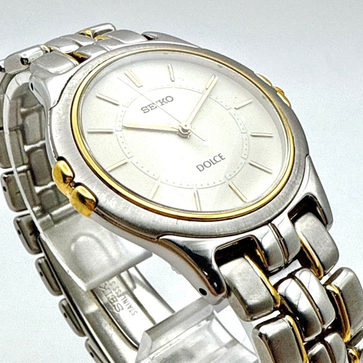 SEIKO Dolce Thin Quartz Watch Two Tone Ivory Dial 35mm/1.38in Men Used