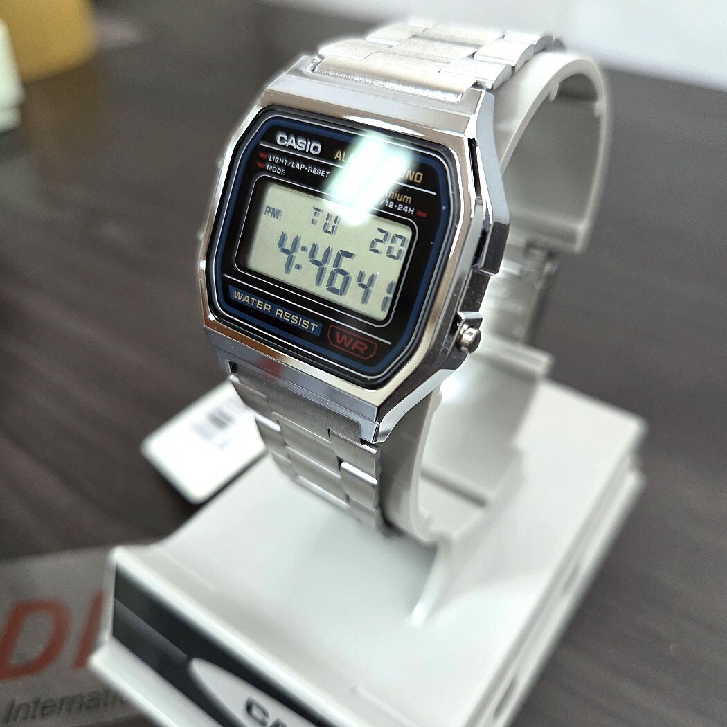 Casio A-158WA-1 metal band Original Classic Chronograph Unisex Watch Alarm Date