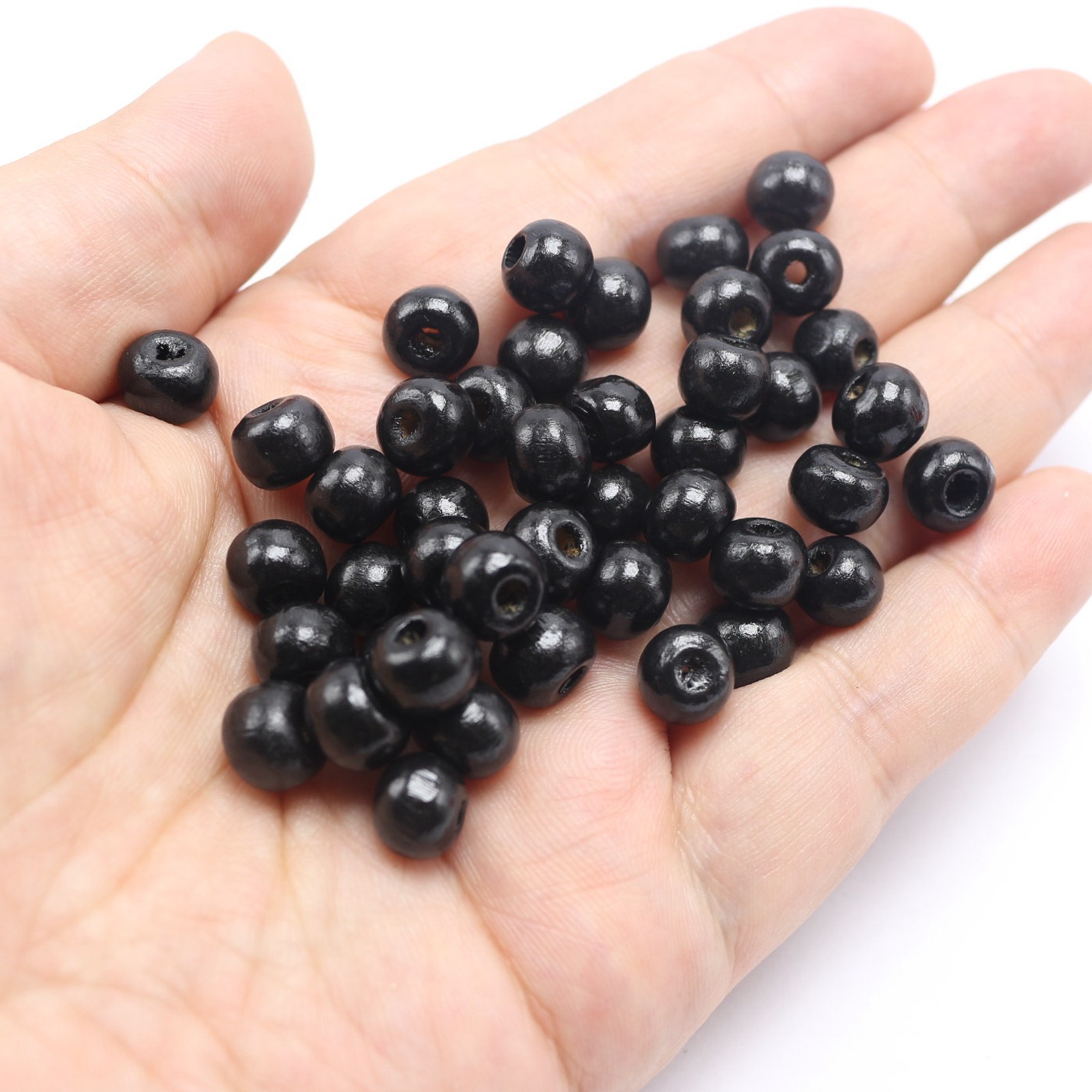 500 pcs Black 8mm Round Wood Beads~Wooden beads Spacer Beads Jewelry Making