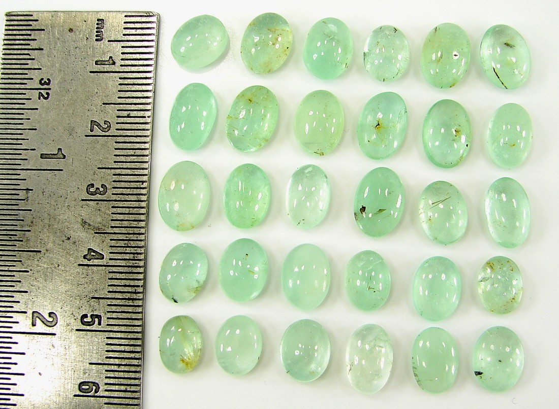 63.45 Ct Natural Russian Emerald Loose 9-11 mm Gemstone Cabochon 30 Pcs Lot-2886