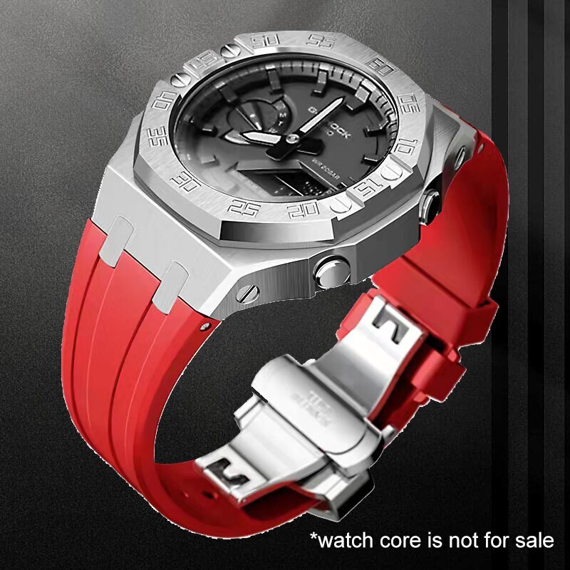 Steel Dial Bezel Mod Kit Case Band for G-Shock GA-2100 GA2110 Metal Rubber Strap